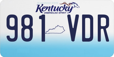 KY license plate 981VDR