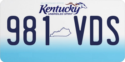 KY license plate 981VDS