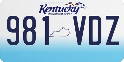 KY license plate 981VDZ