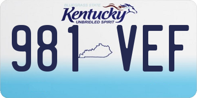 KY license plate 981VEF