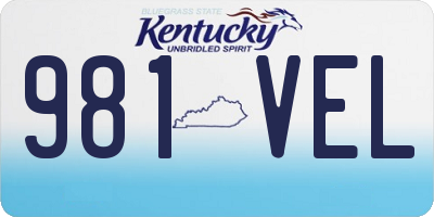 KY license plate 981VEL