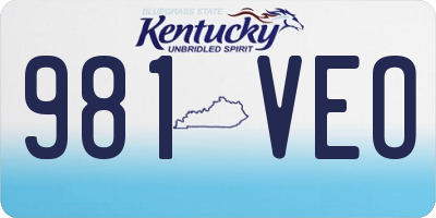 KY license plate 981VEO