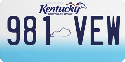 KY license plate 981VEW