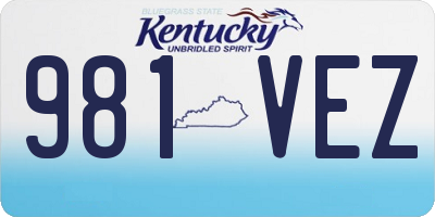 KY license plate 981VEZ