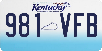 KY license plate 981VFB
