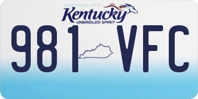 KY license plate 981VFC