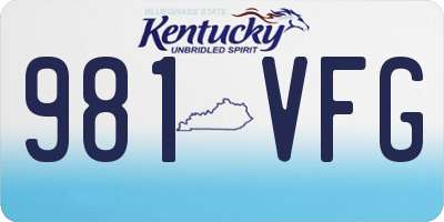 KY license plate 981VFG