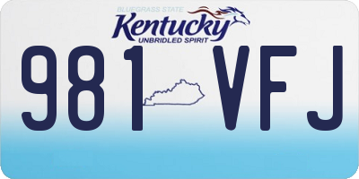 KY license plate 981VFJ