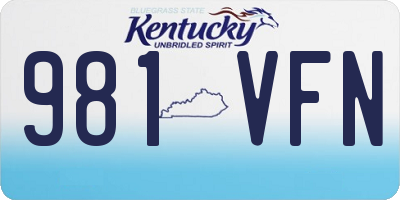 KY license plate 981VFN