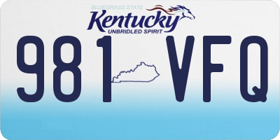 KY license plate 981VFQ