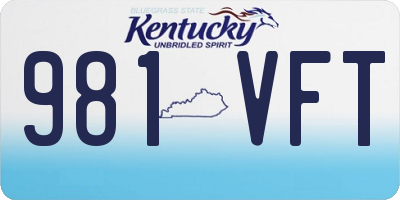 KY license plate 981VFT