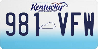 KY license plate 981VFW