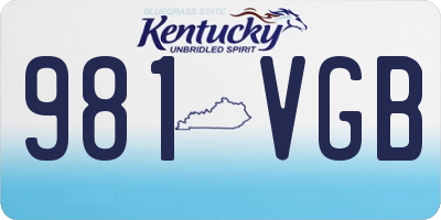 KY license plate 981VGB