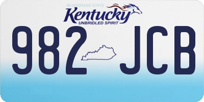 KY license plate 982JCB