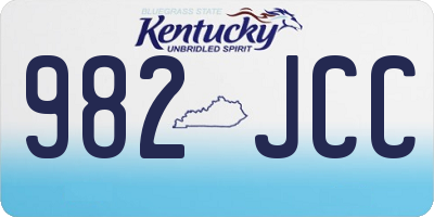 KY license plate 982JCC