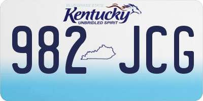 KY license plate 982JCG