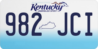 KY license plate 982JCI