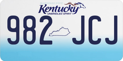 KY license plate 982JCJ