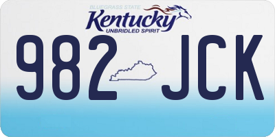 KY license plate 982JCK