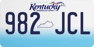 KY license plate 982JCL