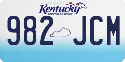 KY license plate 982JCM