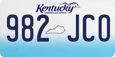 KY license plate 982JCO