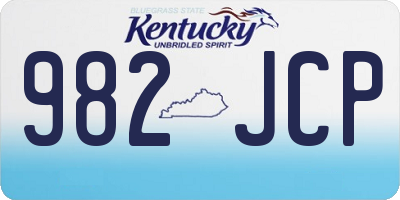 KY license plate 982JCP