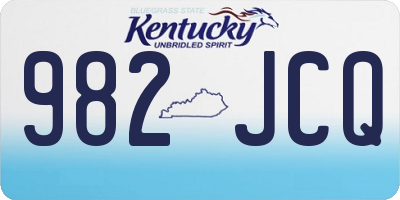 KY license plate 982JCQ