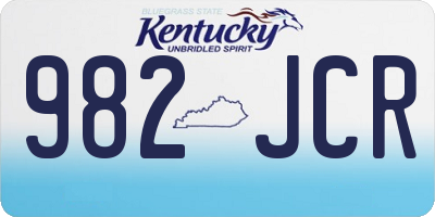 KY license plate 982JCR