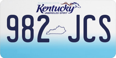 KY license plate 982JCS