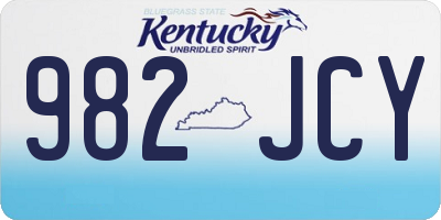 KY license plate 982JCY