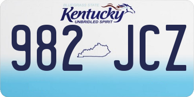 KY license plate 982JCZ