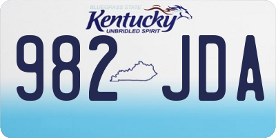 KY license plate 982JDA
