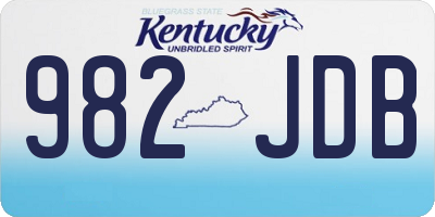 KY license plate 982JDB