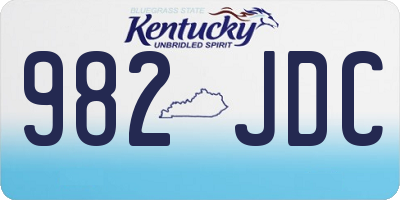 KY license plate 982JDC