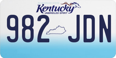 KY license plate 982JDN