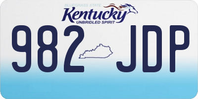 KY license plate 982JDP