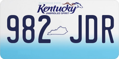 KY license plate 982JDR