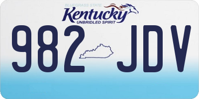KY license plate 982JDV