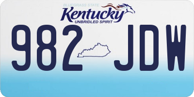 KY license plate 982JDW