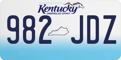 KY license plate 982JDZ