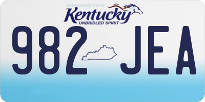 KY license plate 982JEA