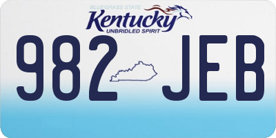 KY license plate 982JEB