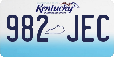 KY license plate 982JEC