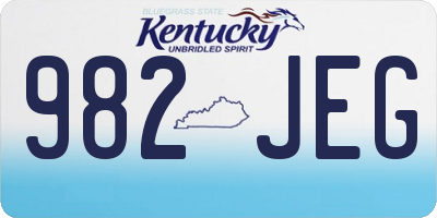 KY license plate 982JEG