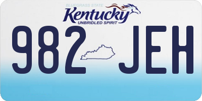 KY license plate 982JEH