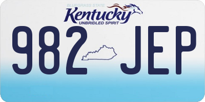 KY license plate 982JEP
