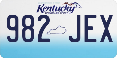 KY license plate 982JEX