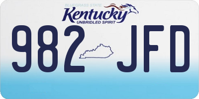 KY license plate 982JFD