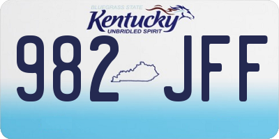 KY license plate 982JFF